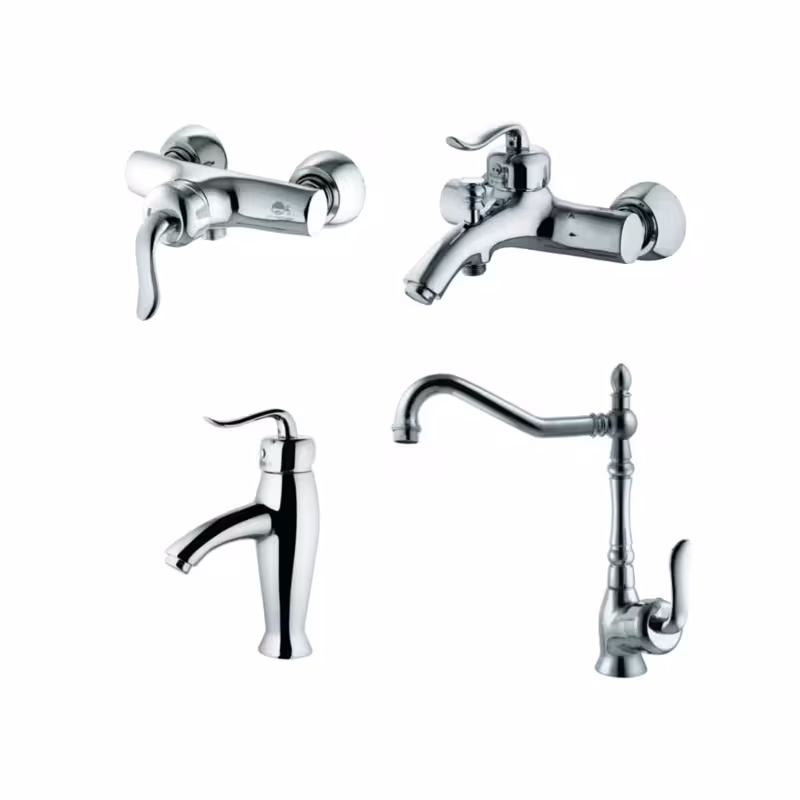 ست چهار تکه شیرآلات درخشان مدل آرک