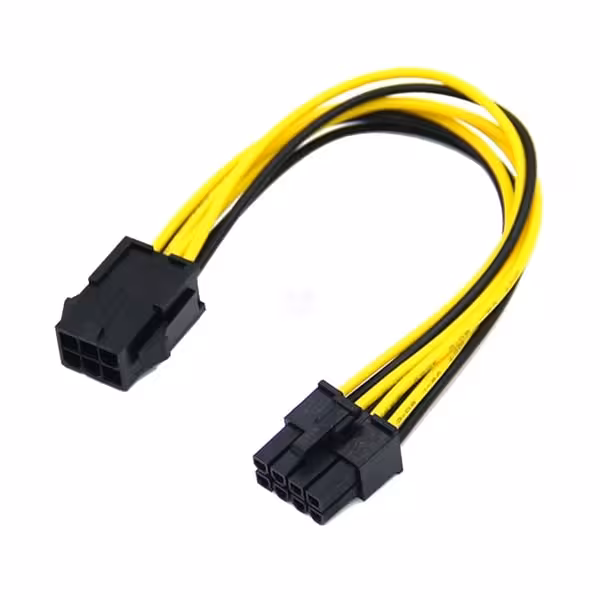 کابل تبدیل برق 6 پین به 8 پین PCI-e گرافیک