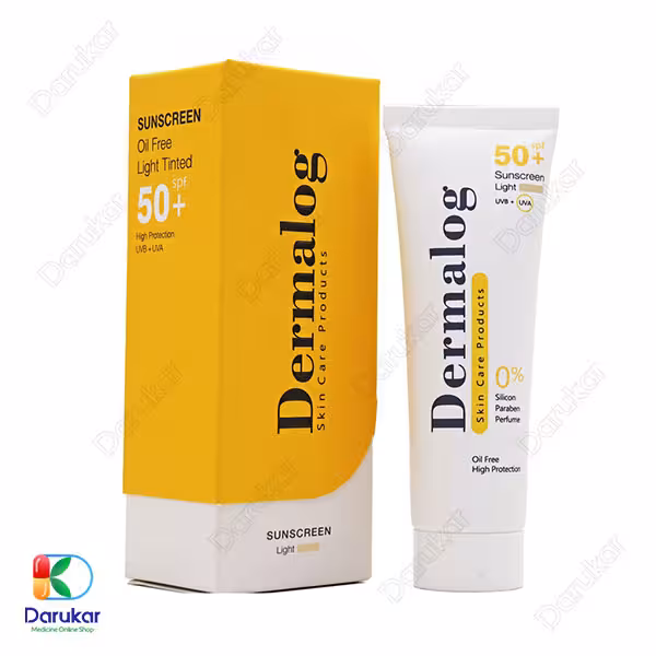 کرم ضد آفتاب رنگی فاقد چربی درمالوگ SPF50 حجم 50 میلی لیتر