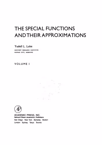 خرید و دانلود نسخه کامل کتاب The special functions and their approximations Volume 1