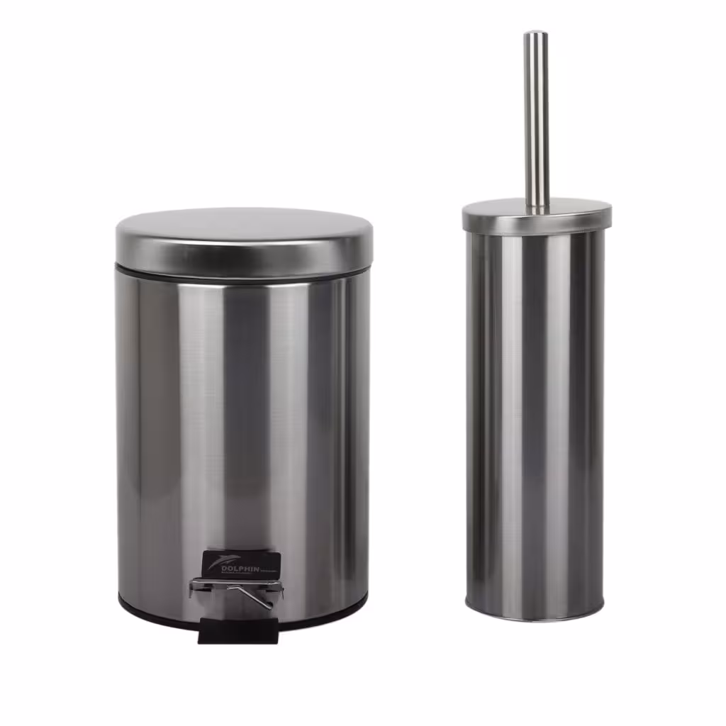 ست سطل زباله و فرچه دلفین مدل Pry-2617-