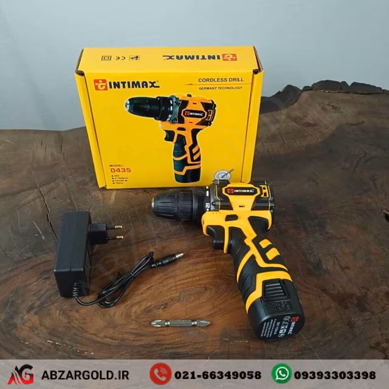 دریل شارژی براشلس صنعتی تک باتری اینتیمکس مدل 0435