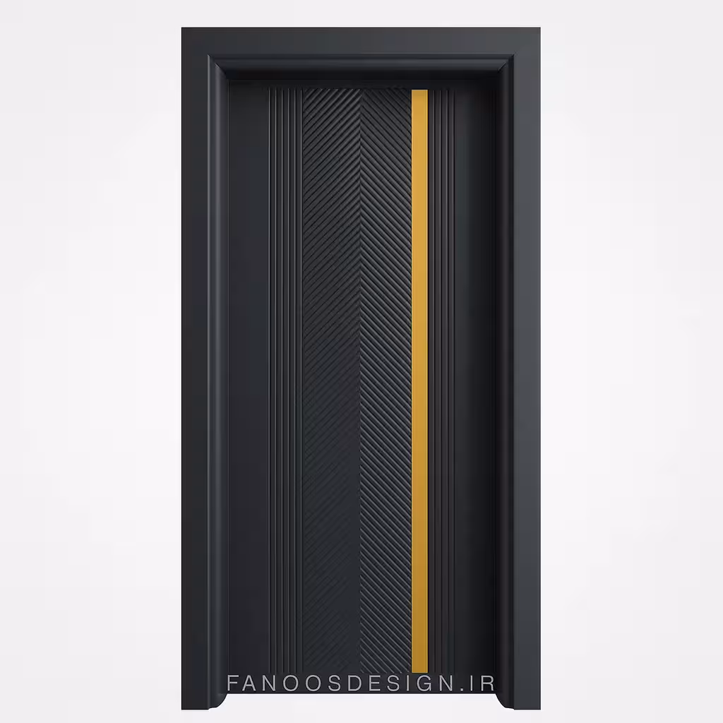 درب طوسی تیره مدرن با نوار طلایی کد 30252