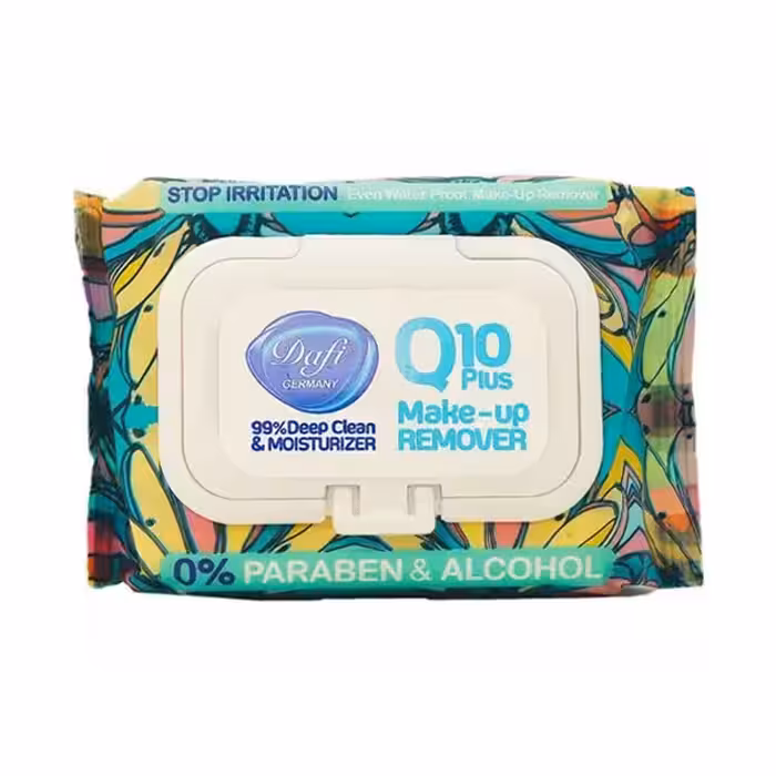 دستمال مرطوب پاک کننده آرایش چشم و صورت ضد حساسیت دافی 50 عددی Dafi