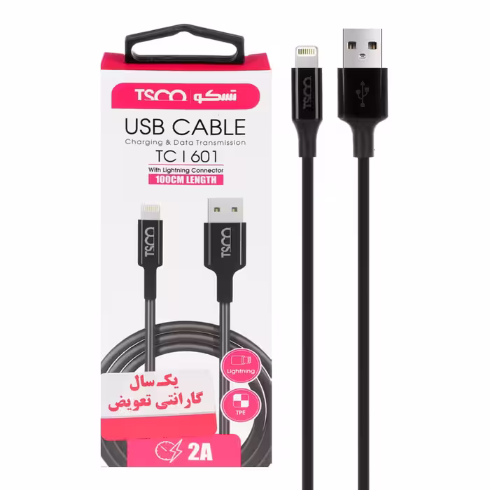 کابل شارژ آیفون TSCO مدل TCI 601 - مشکی