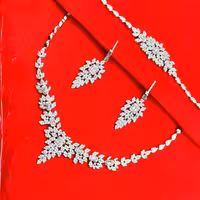 سرویس نقره مجلل جواهری زنانه کد 60269