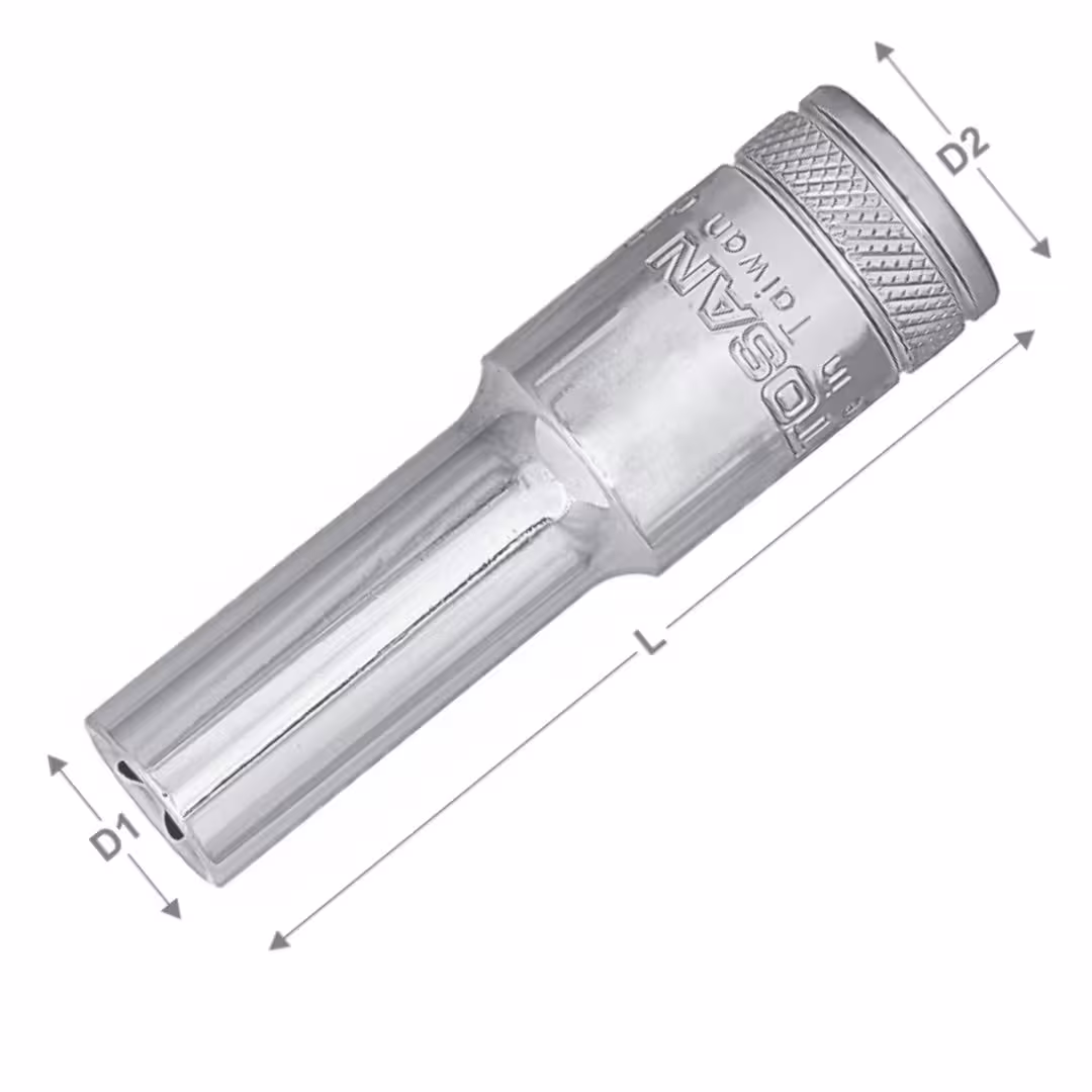 بکس بلند E درایو 1/2 اینچ توسن تایوان سایز E12 کد محصول کد محصول: T1253-77E12