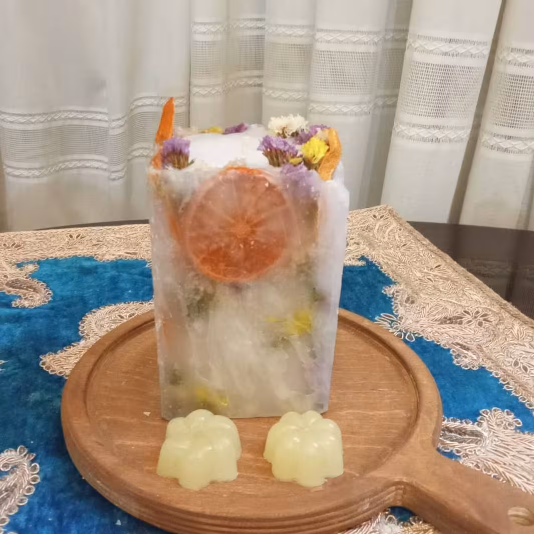 شمع تزیینی گل خشک دستساز 
