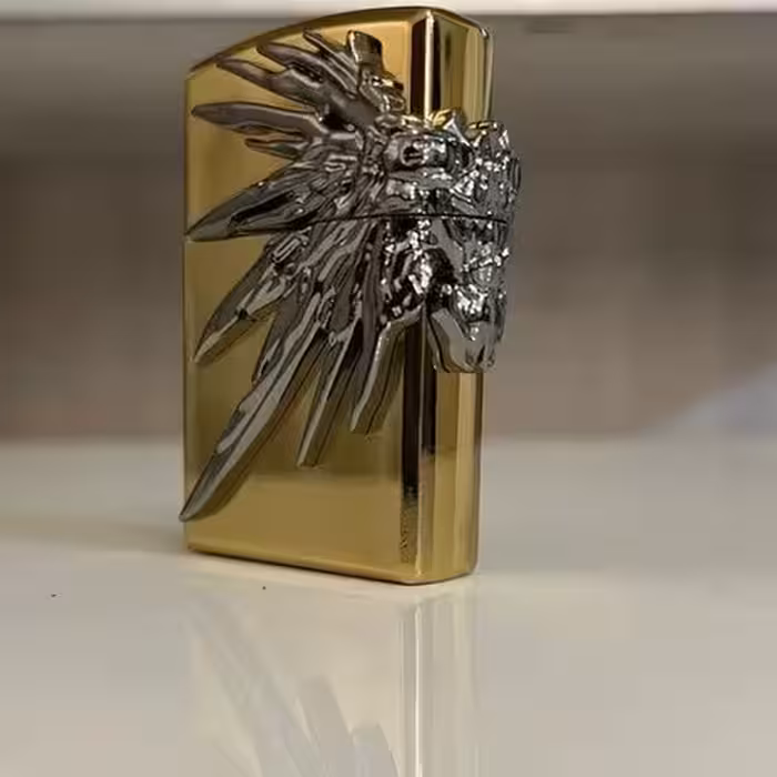 فندک گازی فلزی طرح برجسته سنگ چخماقی خفاشی