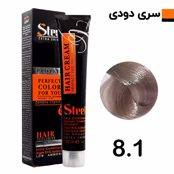 رنگ مو بلوند دودی روشن استیل شماره 8.1