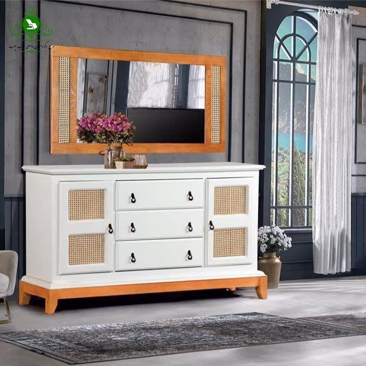 آینه و کنسول MDF مدل ونیک