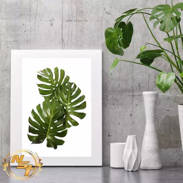 تابلو دکوراتیو برگ هاوایی سبز کد GH116