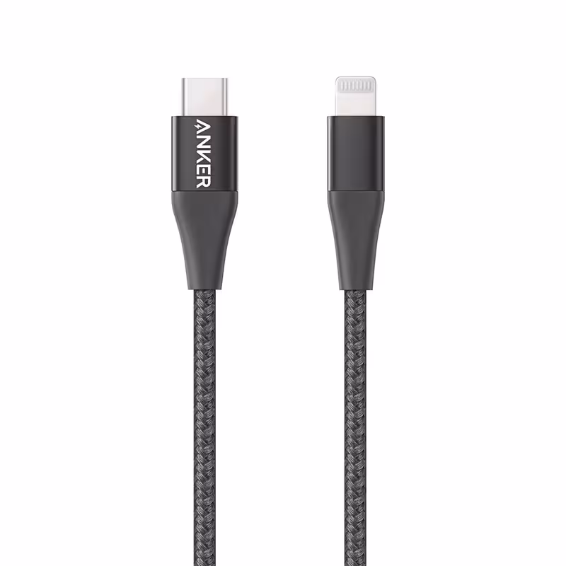 کابل تبدیل USB-C به لایتنینگ انکر مدل PowerLine Plus II طول 0.9 متر