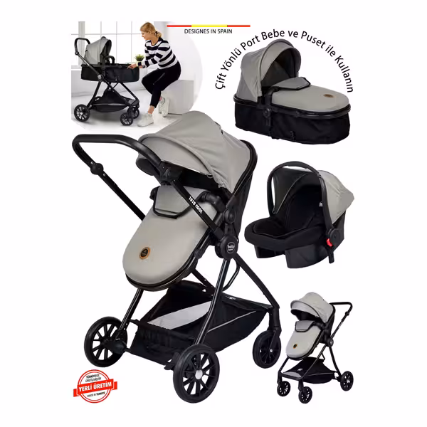 کالسکه کودک بیبی هوم Baby Home مدل 1010 Qool رنگ دودی