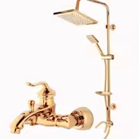 شیر حمام مدل بامبو‌ طلا همراه علم دوش یونیورست طلا