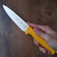 چاقو آشپزخانه اکبری دسته زرد کد P725، بسته 1 عددی