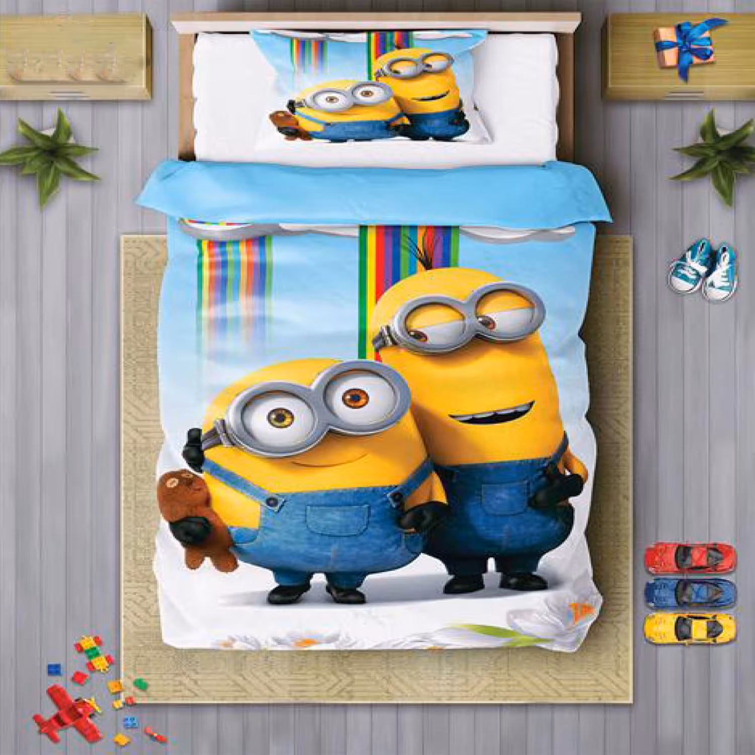 سرویس روتختی پسرانه چیداری مدل 7084 طرح مینیون ها