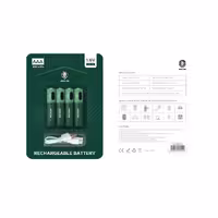باتری نیم قلمی قابل شارژ گرین لاین مدل GNRGBAAA بسته چهار عددی