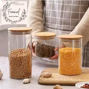 بانکه بلور با درب چوبی سایز یک کوچک 2349