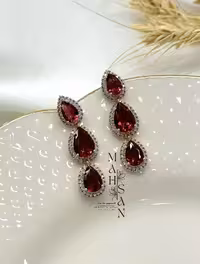 گوشواره زنانه جواهری کد XUY055 طرح ویژه ترب