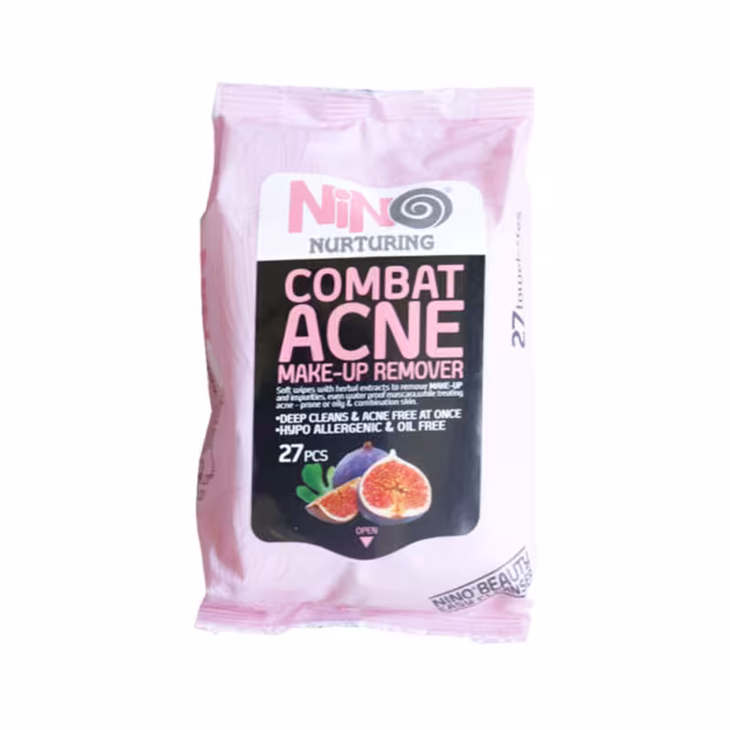 دستمال مرطوب پاک کننده آرایش نینو مدل ضد آکنه