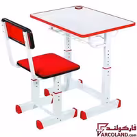 ست میز تحریر و صندلی مدل پیچی رنگ قرمز