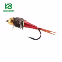 پشه فلای کوپرجان قرمز Copper John Nymph, Bead Head, Red