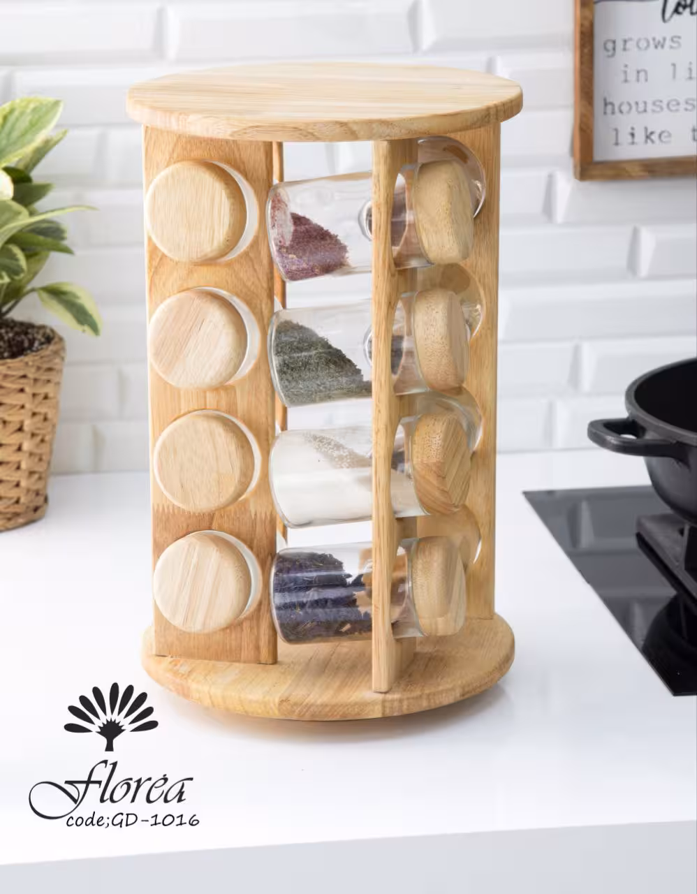 ادویه 16 تایی شیشه ساده گردون کد GD-1016 فلورا