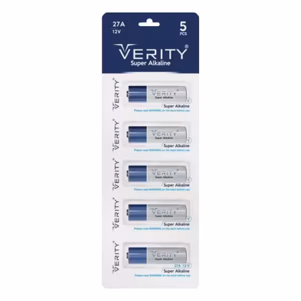 باتری ریموت کنترل 27A وریتی بسته 5 تایی ا Verity Super Alkaline 12V 27A Battery