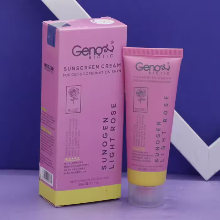 کرم ضدآفتاب ژنوبایوتیک Geno پوست چرب و مختلط SPF 50 حجم 50 میل رز روشن کد 92228