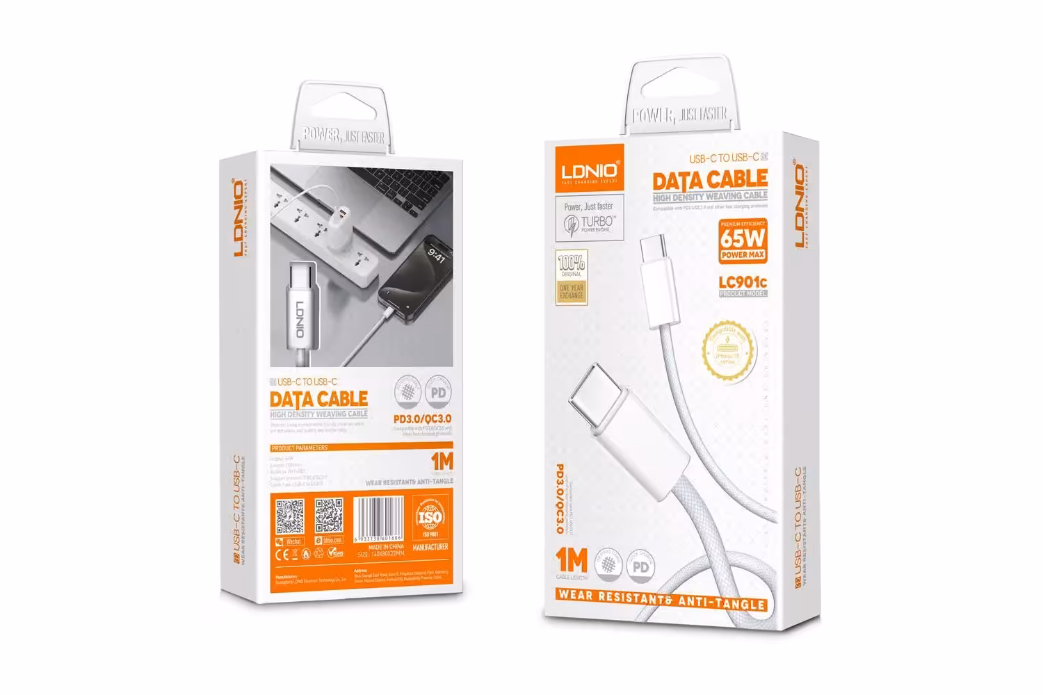 کابل شارژ دو سر تایپ سی الدینیو مدل LC901C