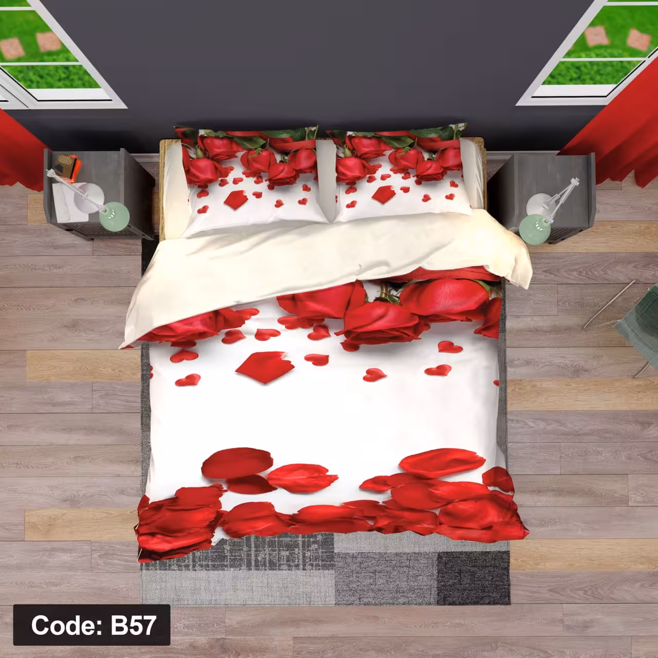 ست 6 تکه روتختی مخمل ضد لک ترک طرح بزرگسال کد 57