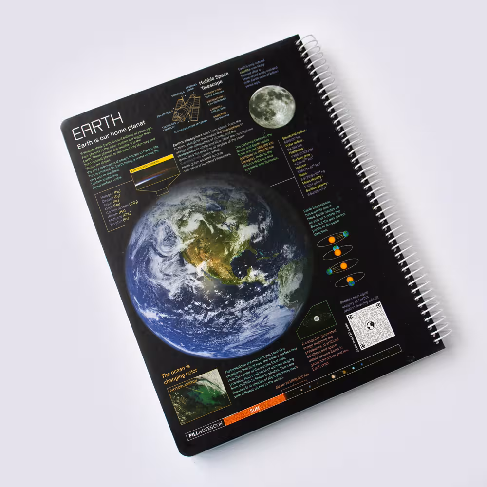 دفتر خطدار 100 برگ رحلی EARTH پیل (PILL)