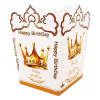 پاپ کورن تم تولد تاج سفید