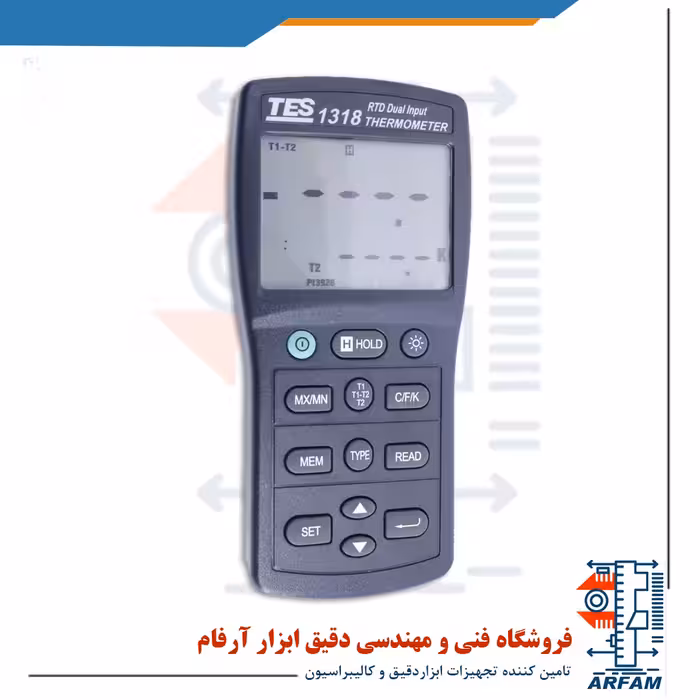 ترمومتر مقاومتی pt100 دو کاناله RTD مدل TES-1318
