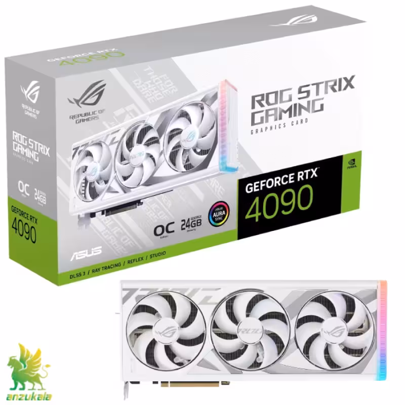 ASUS ROG Strix GeForce RTX™ 4090 White OC Edition Gaming Graphics Card (PCIe 4.0, 24GB GDDR6X, HDMI 2.1a, DisplayPort 1.4a)