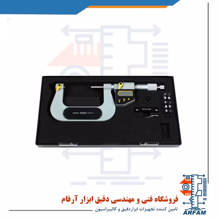 میکرومتر پیچ دیجیتال آسیمتو 75-50 خارج سر تعویض شو مدل 0-03-137