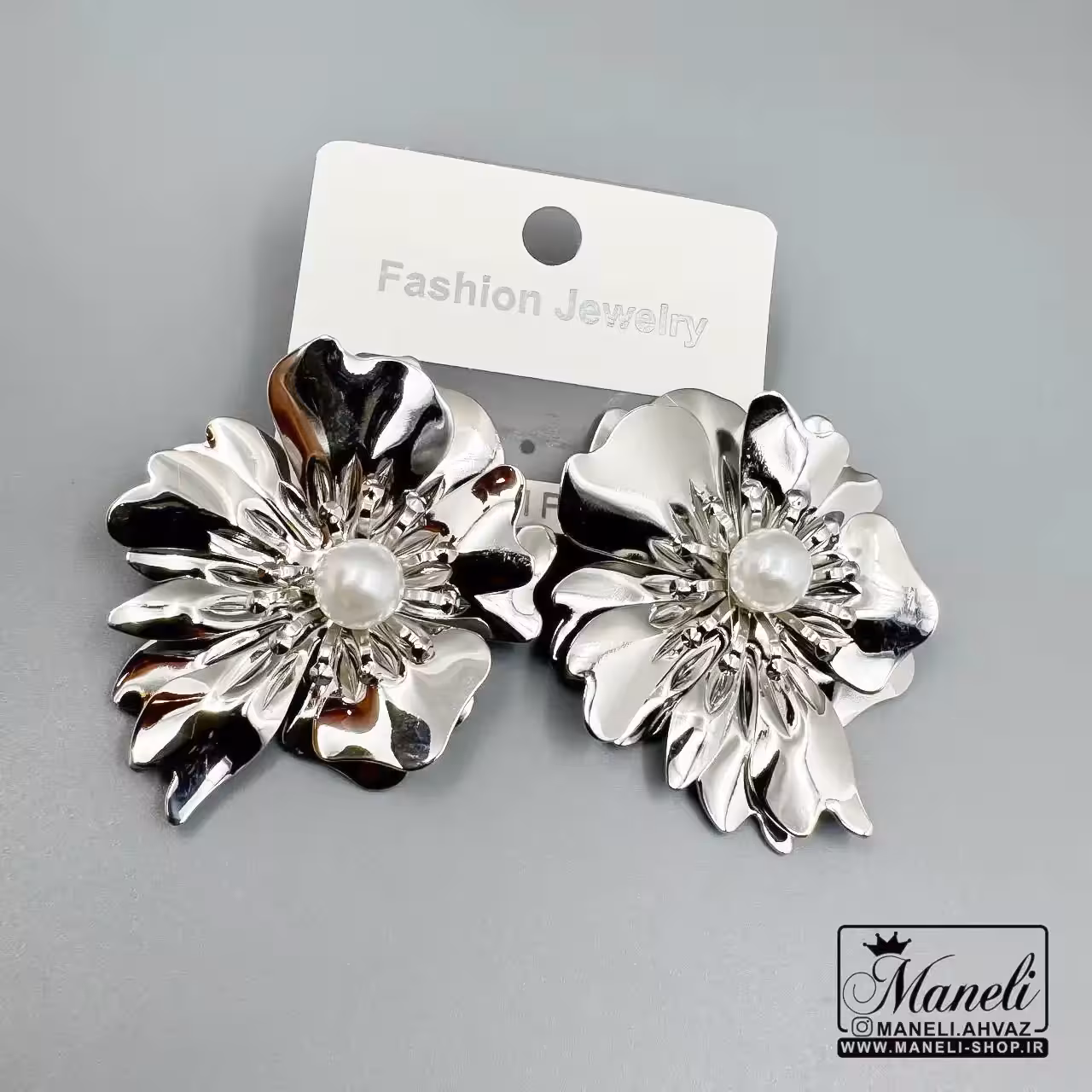 گوشواره میخی استیل با ترکیب مروارید – رنگ ثابت، آبکاری درجه یک|14040325