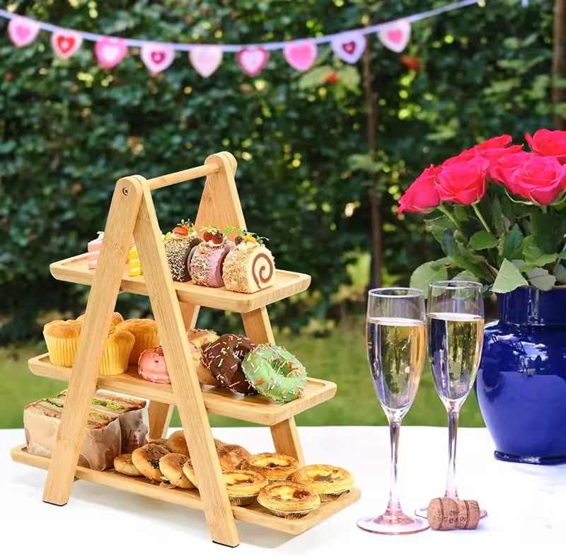 استند رولت خوری بامبو 3طبقه (پست پیشتاز پس کرایه)