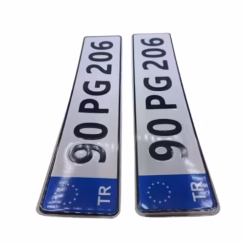 پلاک اسپرت خودرو طرح 206 بغل آبی (بسته 2 عددی)