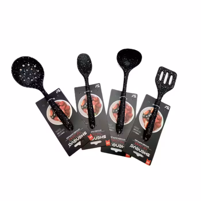 سرویس کفگیر و ملاقه 4 پارچه شنگیا مدل سیلیکونی کهکشانی طرح مینیاتوری | کالا مکس