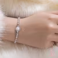 💍دستبند جواهری مروارید پرورشی