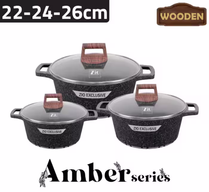 سرویس قابلمه 6 پارچه مدل 8456 سایز 26 زیو ترکیه / zio zcs-8456-26