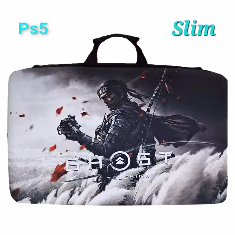 کیف حمل PS5 مدل slim طرح Ghost Of Tsushima
