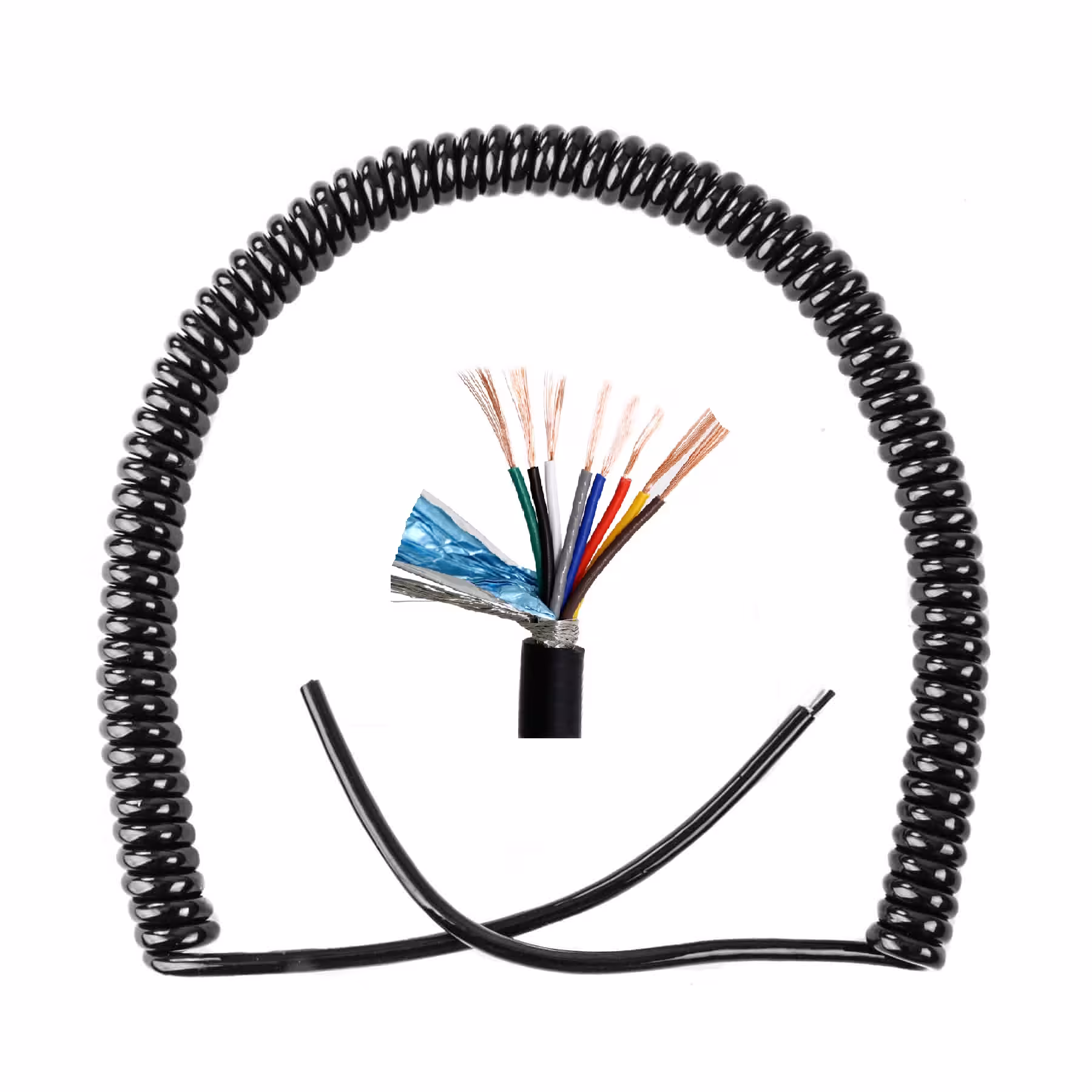 کابل فنری 8 رشته 26AWG شیلد دار – خارجی