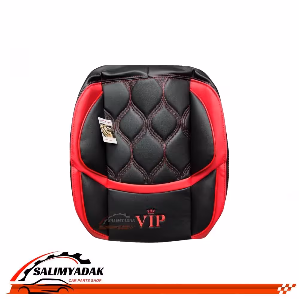 روکش صندلی کوییک چرم رنگ مشکی نوار قرمز طرح تالیسمان vip