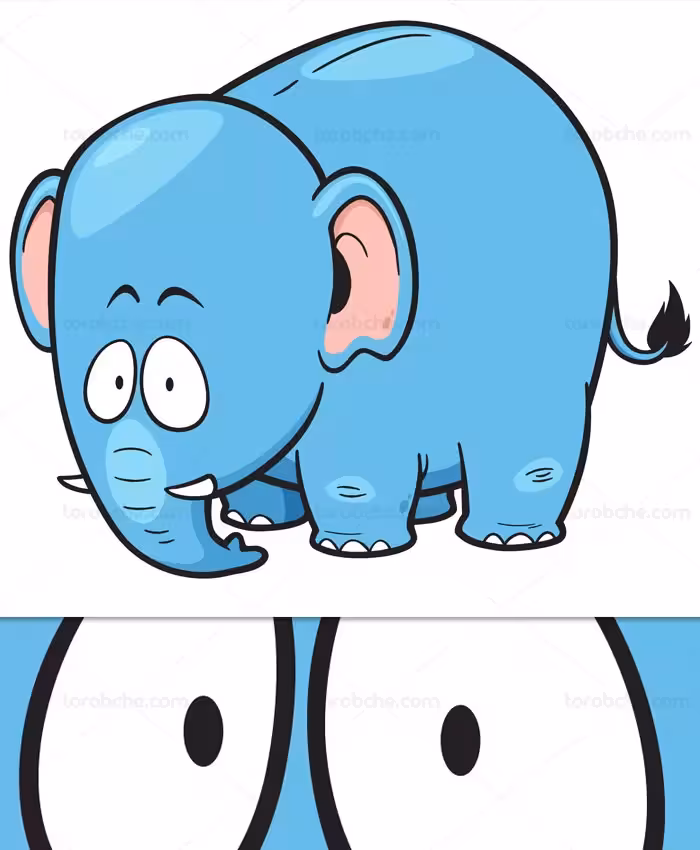 وکتور طرح کاراکتر بامزه فیل | گرافیک با طعم تربچه