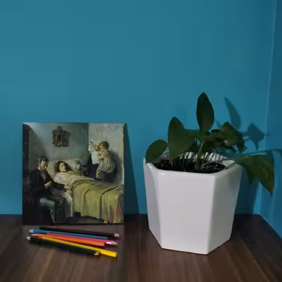 کاشی کارنیلا طرح پزشک و بیمار مدل لوحی کد WKB842 