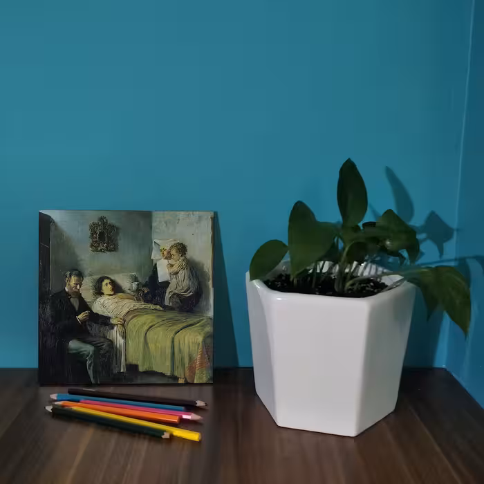 کاشی کارنیلا طرح پزشک و بیمار مدل لوحی کد WKB842 