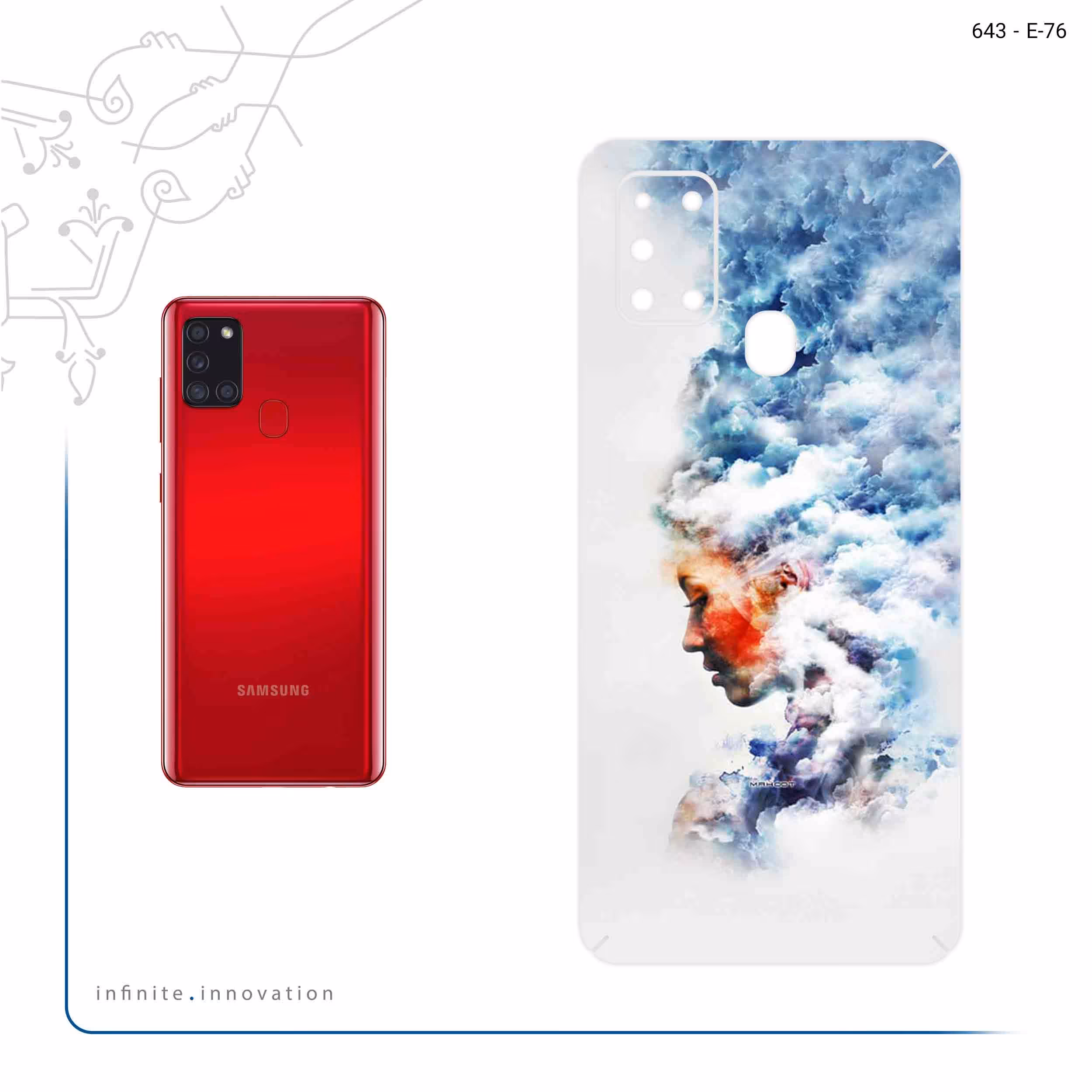 برچسب پوششی ماهوت مدل Women and the Cloud Digital Art مناسب برای گوشی موبایل سامسونگ Galaxy A21s